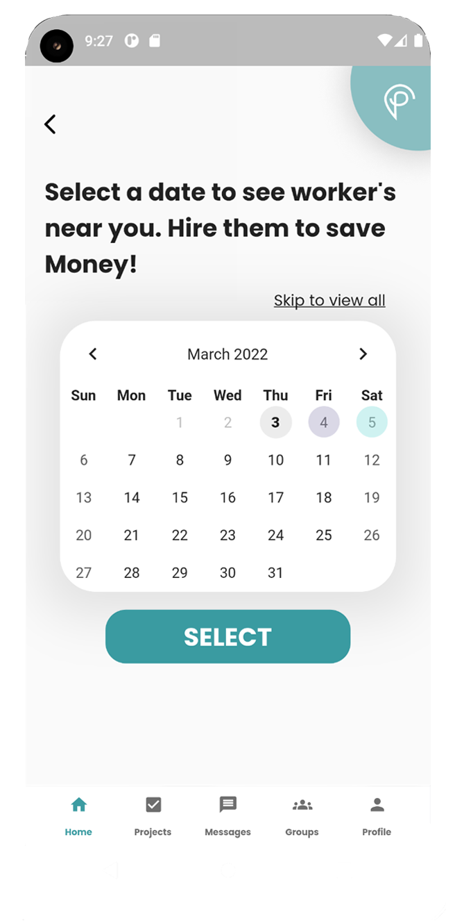 Pinwrk Calendar Screen