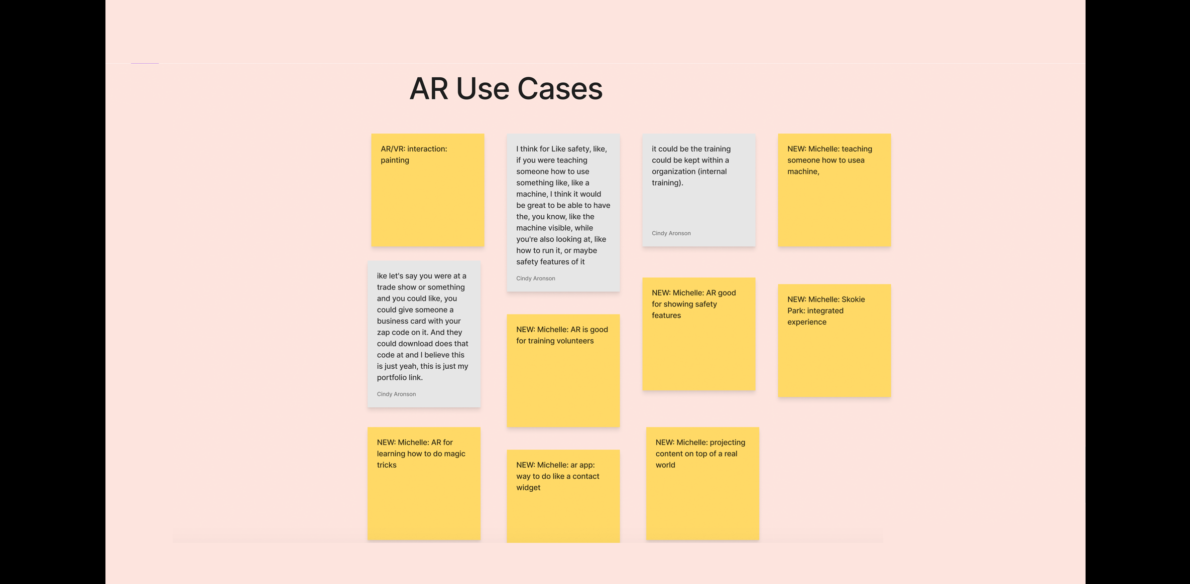 Expert Affinity Diagram of AR Use Cases category.