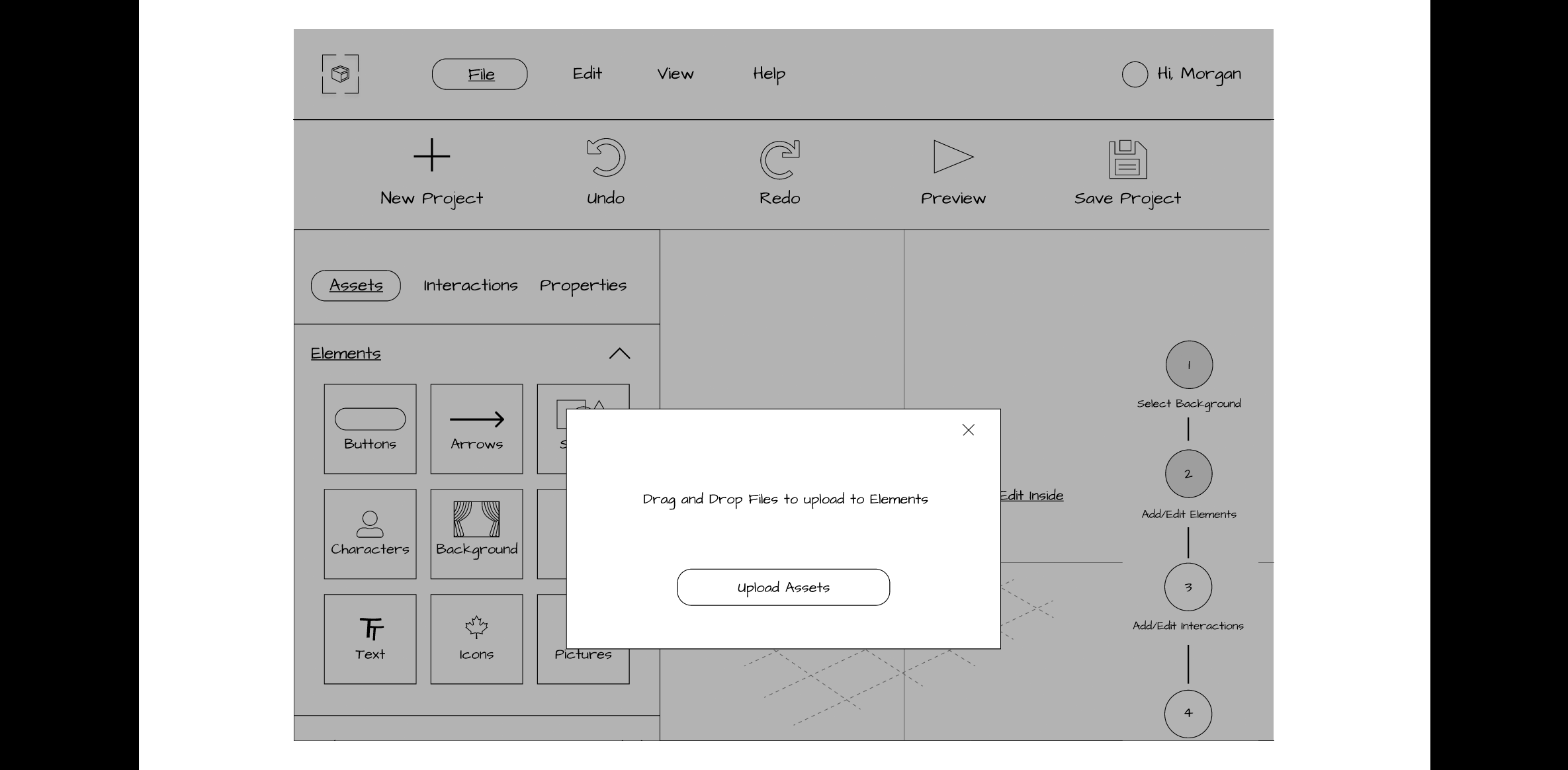 Drag and drop to upload elements